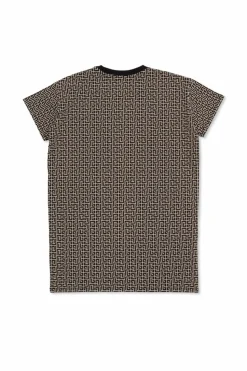 Balmain Kids beige Dress with monogram