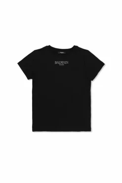Balmain Kids BLACK Cotton t-shirt with logo