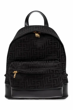 Balmain Kids BLACK Monogram backpack