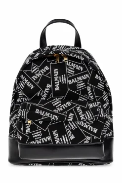 Balmain Kids BLACK Monogram backpack