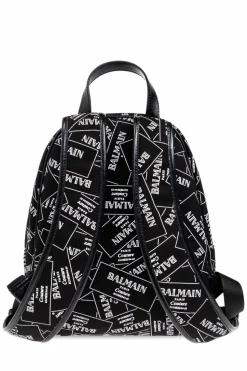 Balmain Kids BLACK Monogram backpack