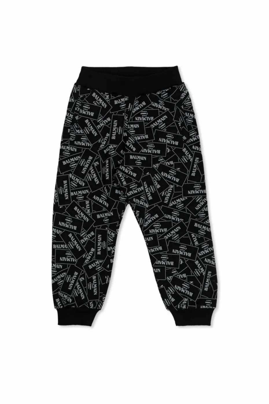 Balmain Kids BLACK Pants with logo