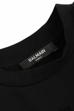 Balmain Kids BLACK T-shirt with logo