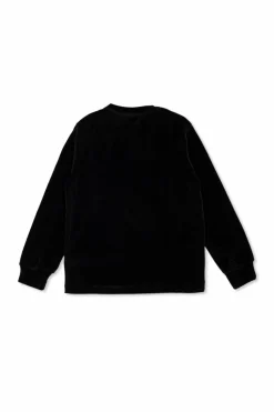Balmain Kids BLACK Velvet sweatshirt with logo