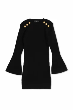 Balmain Kids BLACK Wool dress