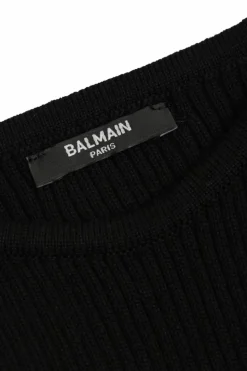 Balmain Kids BLACK Wool dress