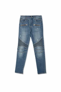 Balmain Kids BLUE Jeans with vintage effect