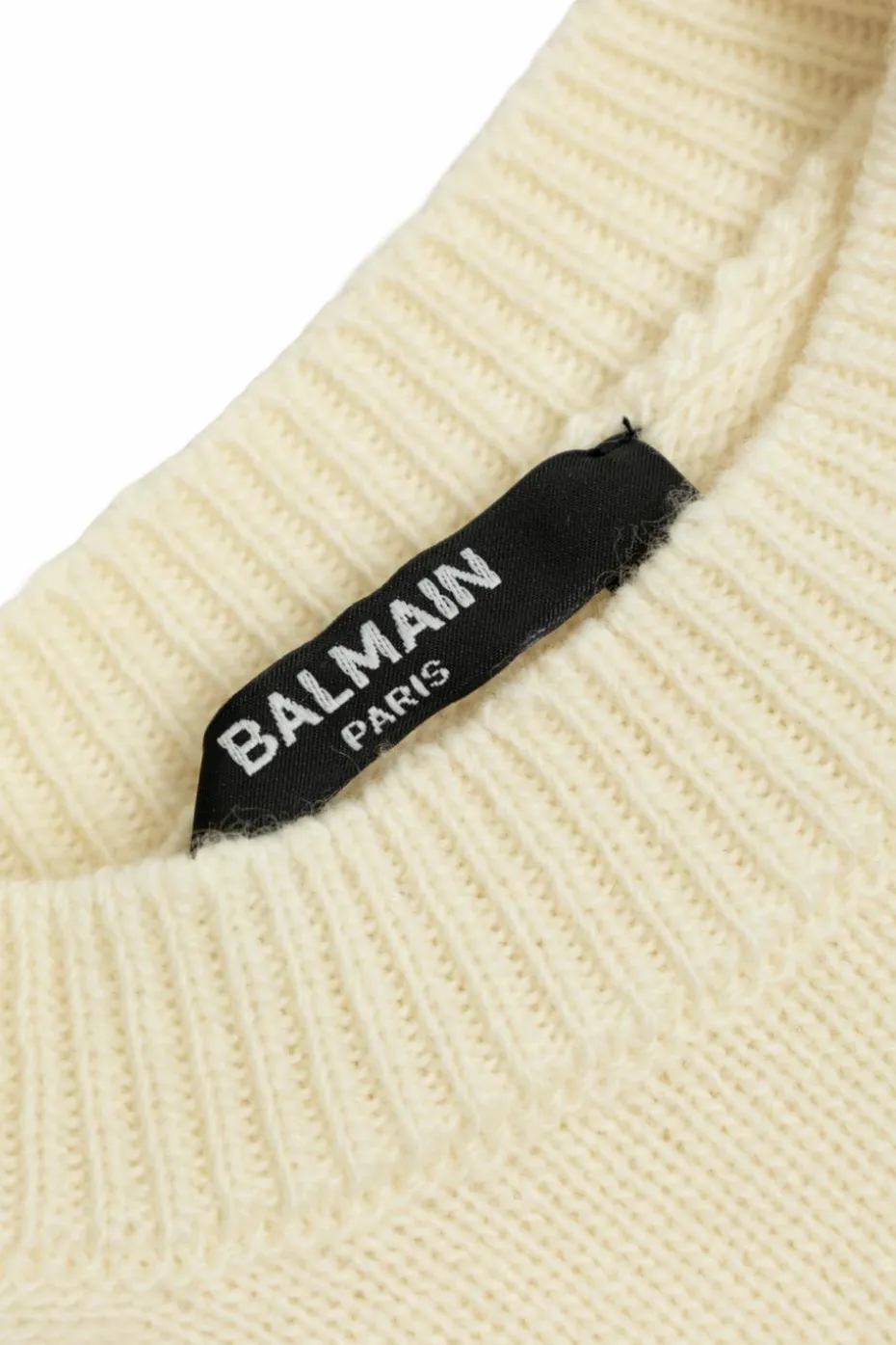 Balmain Kids cream Sweater with logo