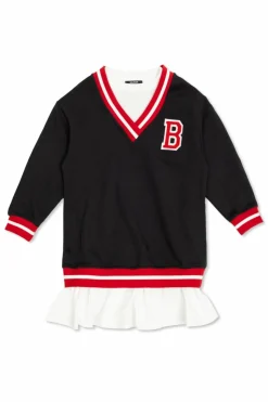Balmain Kids NAVY BLUE Dress with logo