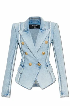 Balmain light blue Denim blazer