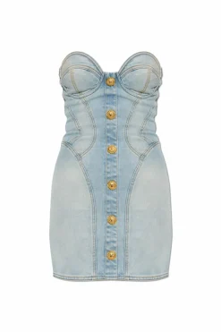 Balmain light blue Short denim dress