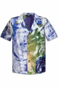 Balmain MULTICOLOUR Silk shirt with short sleeves