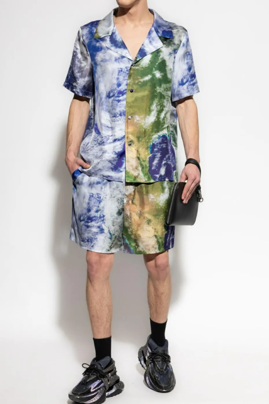 Balmain MULTICOLOUR Silk shorts with print