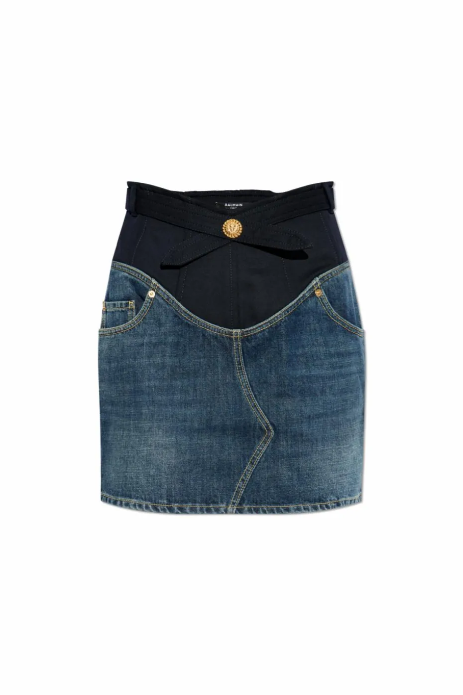 Balmain NAVY BLUE Denim skirt