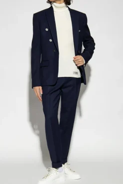 Balmain NAVY BLUE Pleat-front trousers