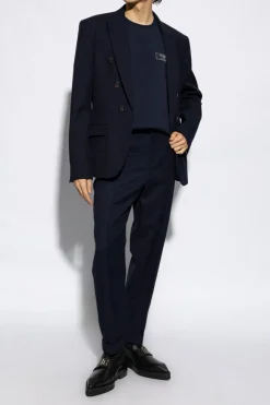 Balmain NAVY BLUE T-shirt with logo