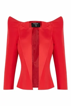 Balmain RED Blazer with decorative shoulders