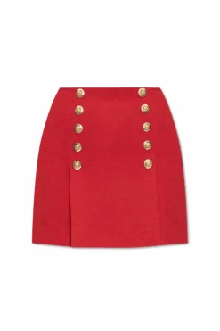 Balmain RED Skirt with buttons