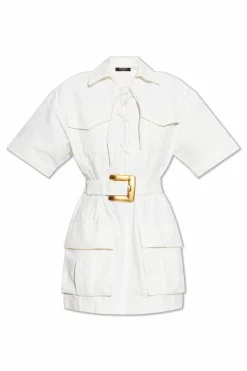 Balmain WHITE Dress with a vintage effect