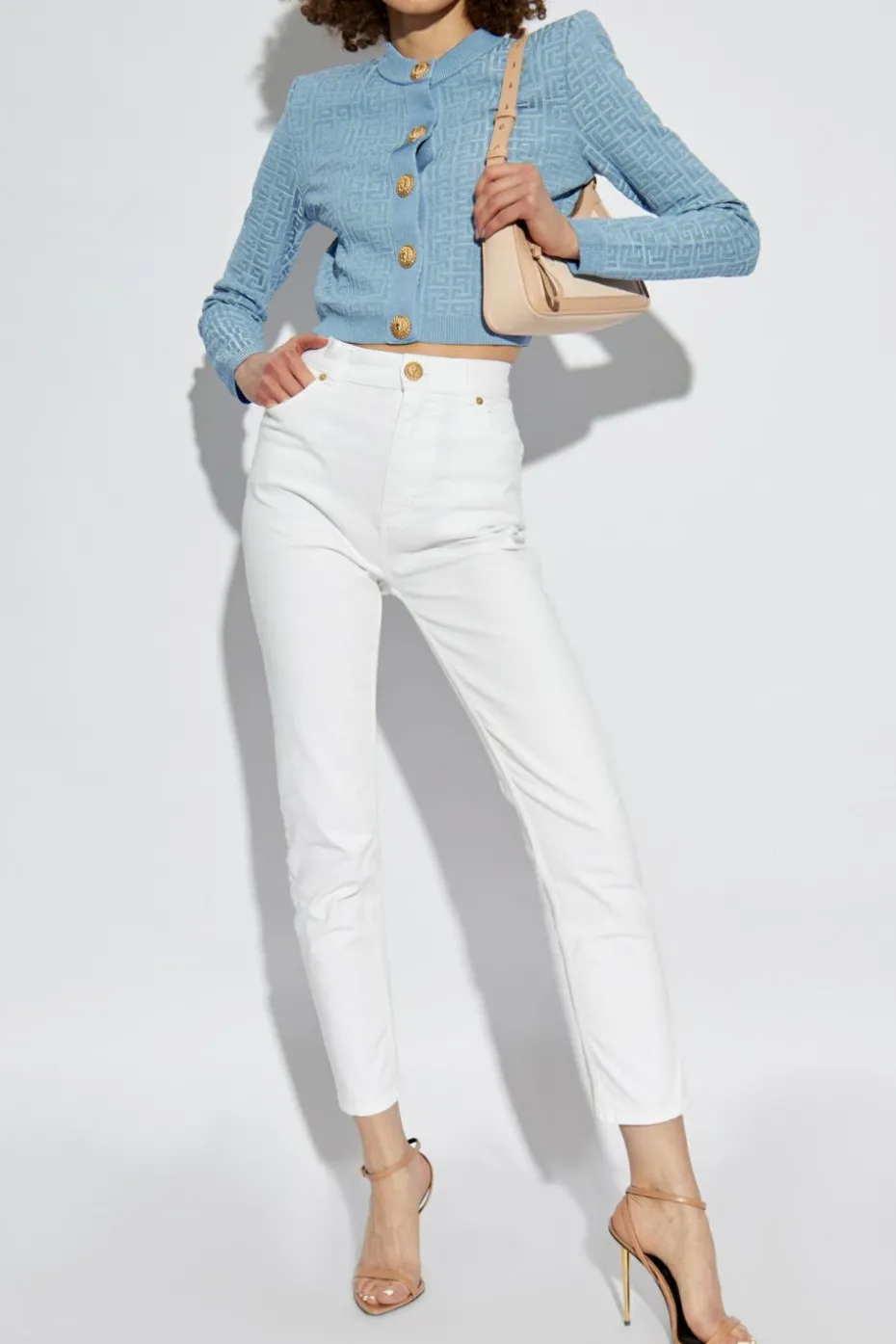 Balmain WHITE Jeans with tapered legs