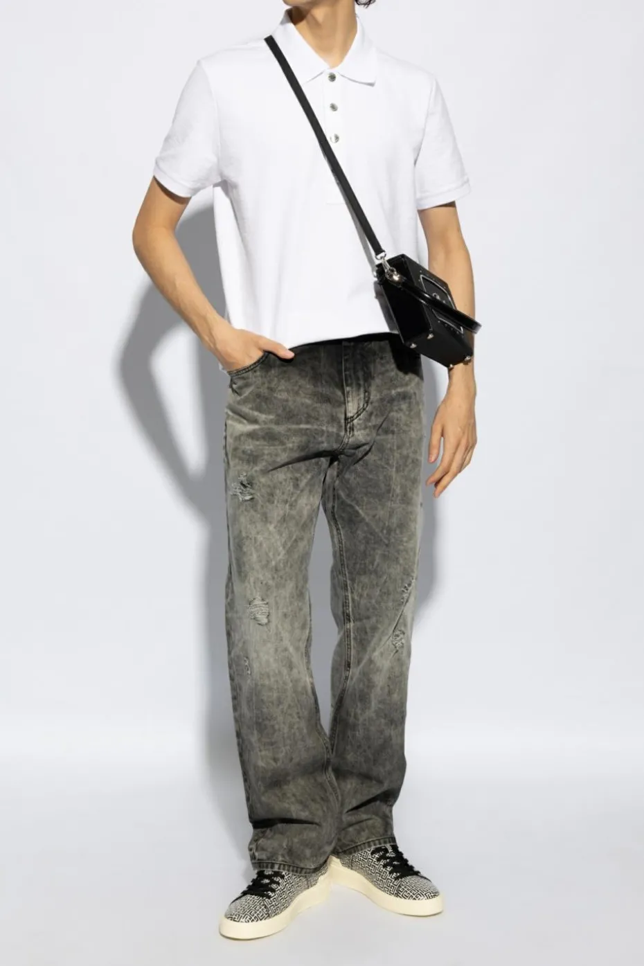 Balmain WHITE Polo with logo