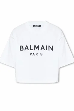 Balmain WHITE Printed T-shirt