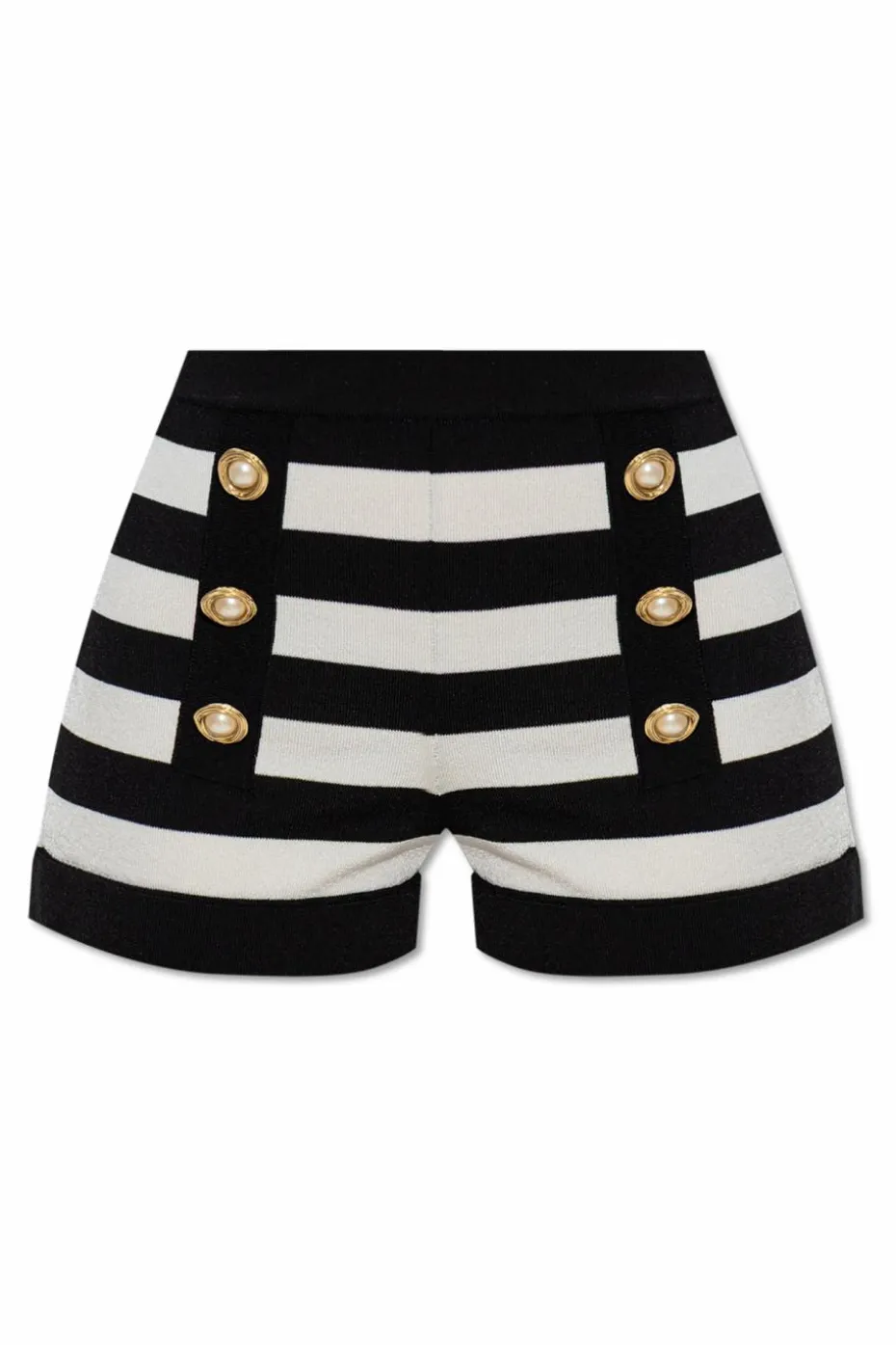 Balmain WHITE Striped pattern shorts