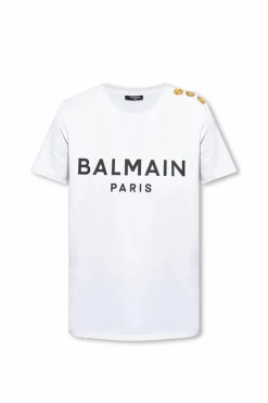 Balmain WHITE T-shirt with logo