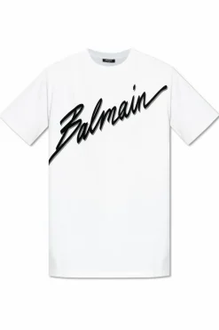Balmain WHITE T-shirt with printed logo