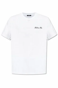 Balmain WHITE T-shirt with embroidered logo