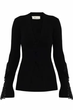 Blumarine BLACK Ribbed cardigan