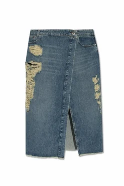 Blumarine BLUE Denim skirt with vintage effect