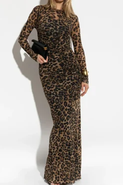 Blumarine BROWN Animal Print Dress