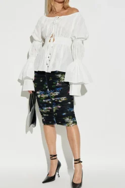 Blumarine WHITE Top with ruffles