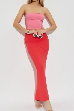 Bond-Eye RED Skirt Freya Maxi