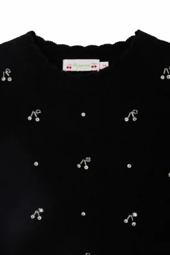 Bonpoint BLACK Sweater with appliqués
