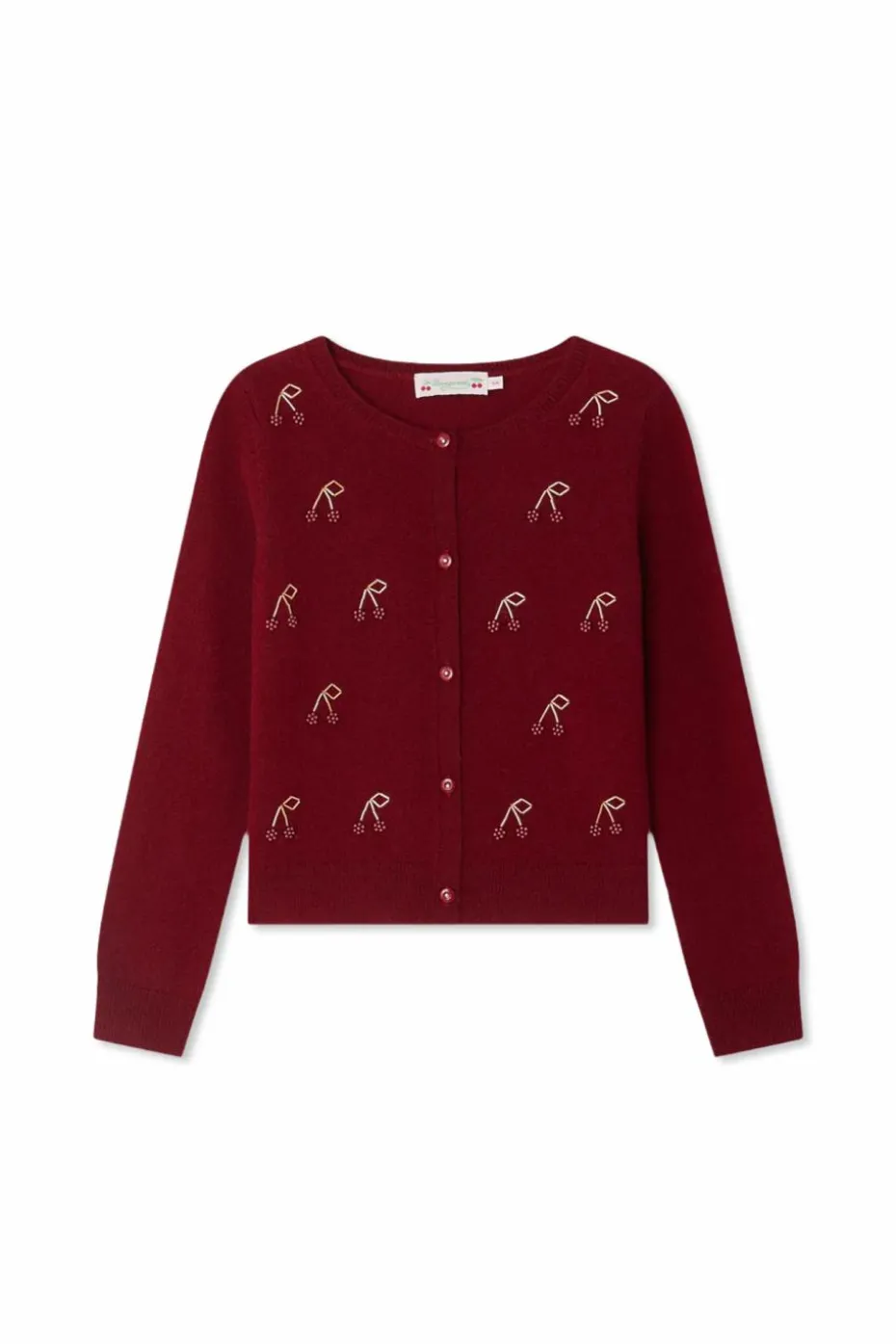 Bonpoint BURGUNDY Cashmere cardigan