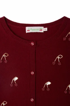 Bonpoint BURGUNDY Cashmere cardigan