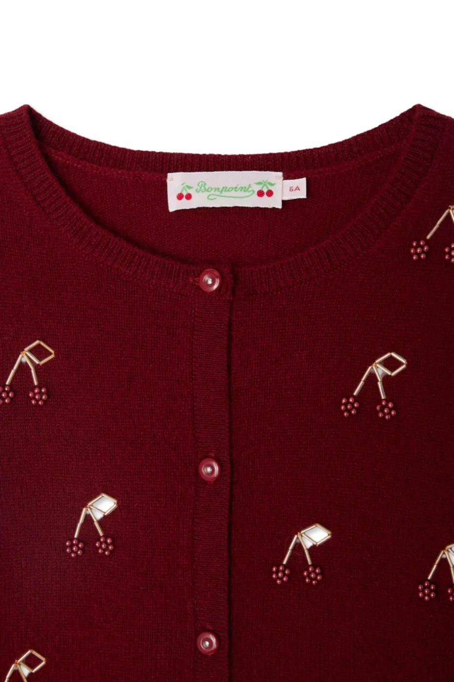 Bonpoint BURGUNDY Cashmere cardigan