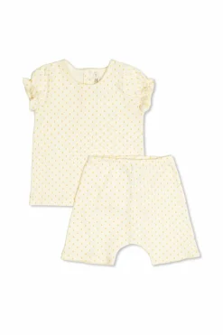 Bonpoint cream Set Emani: T-shirt and shorts