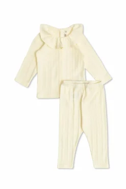 Bonpoint cream Two-piece pajamas