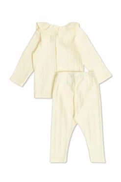 Bonpoint cream Two-piece pajamas