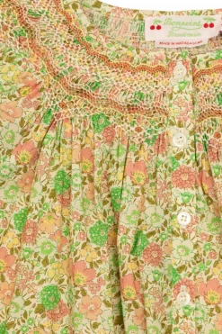 Bonpoint GREEN Dress with floral motif