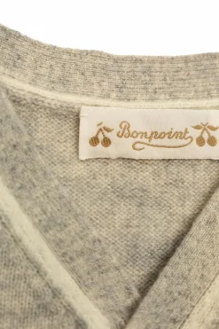Bonpoint GREY Cashmere cardigan `Tahiel`