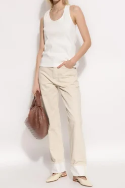 Bottega Veneta beige High-waisted jeans
