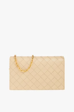 Bottega Veneta beige Leather wallet on chain