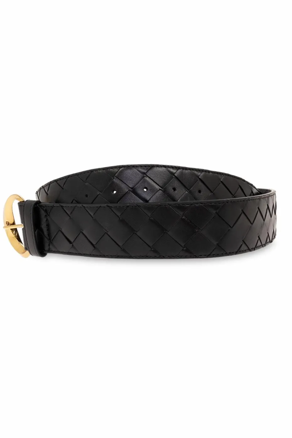 Bottega Veneta BLACK Belt with 'Intrecciato' weave
