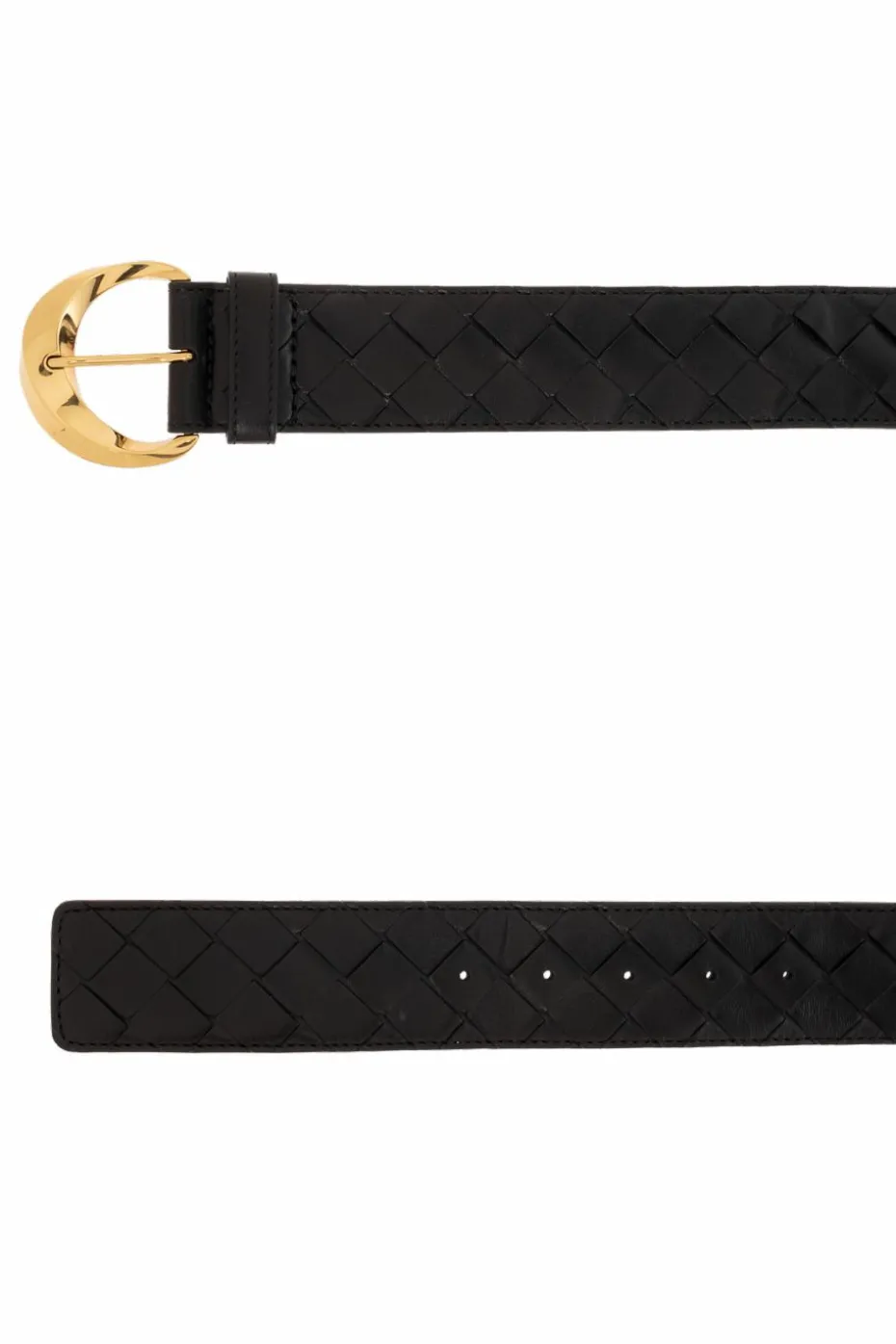 Bottega Veneta BLACK Belt with 'Intrecciato' weave