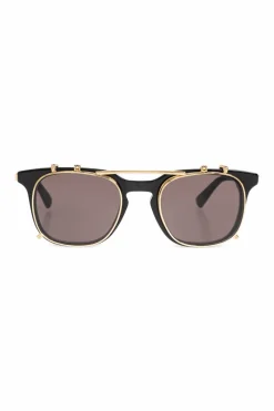 Bottega Veneta BLACK Corrective glasses with clip-on sunglasses