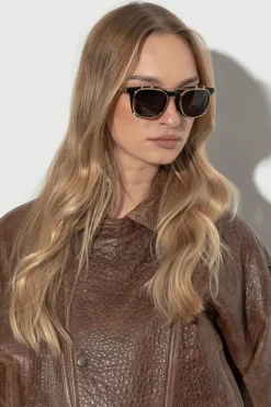 Bottega Veneta BLACK Corrective glasses with clip-on sunglasses